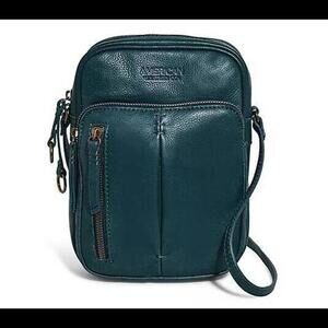 American Leather Teal Crossbody Bag